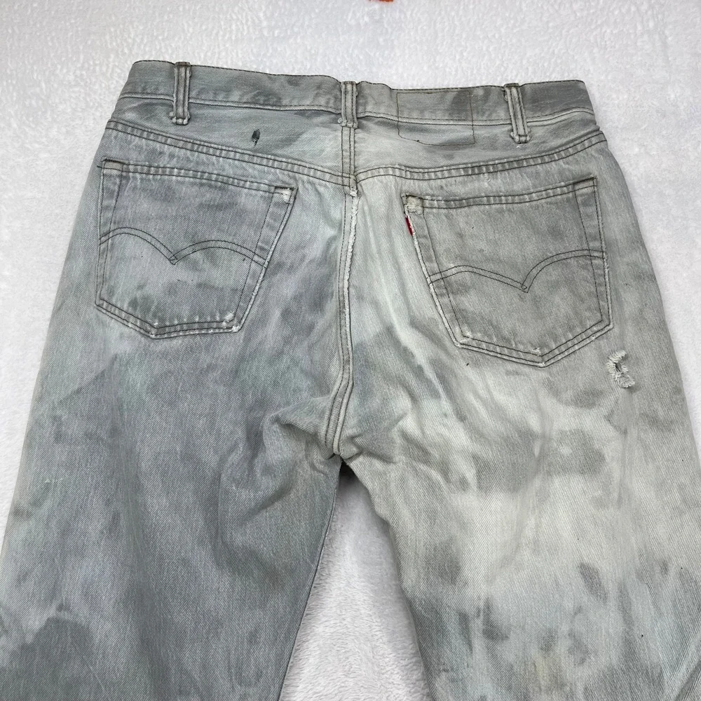 Levi's Straight‎ Jeans Men's Blue Denim Pockets Classic Button Fly 32X30 - Flaws